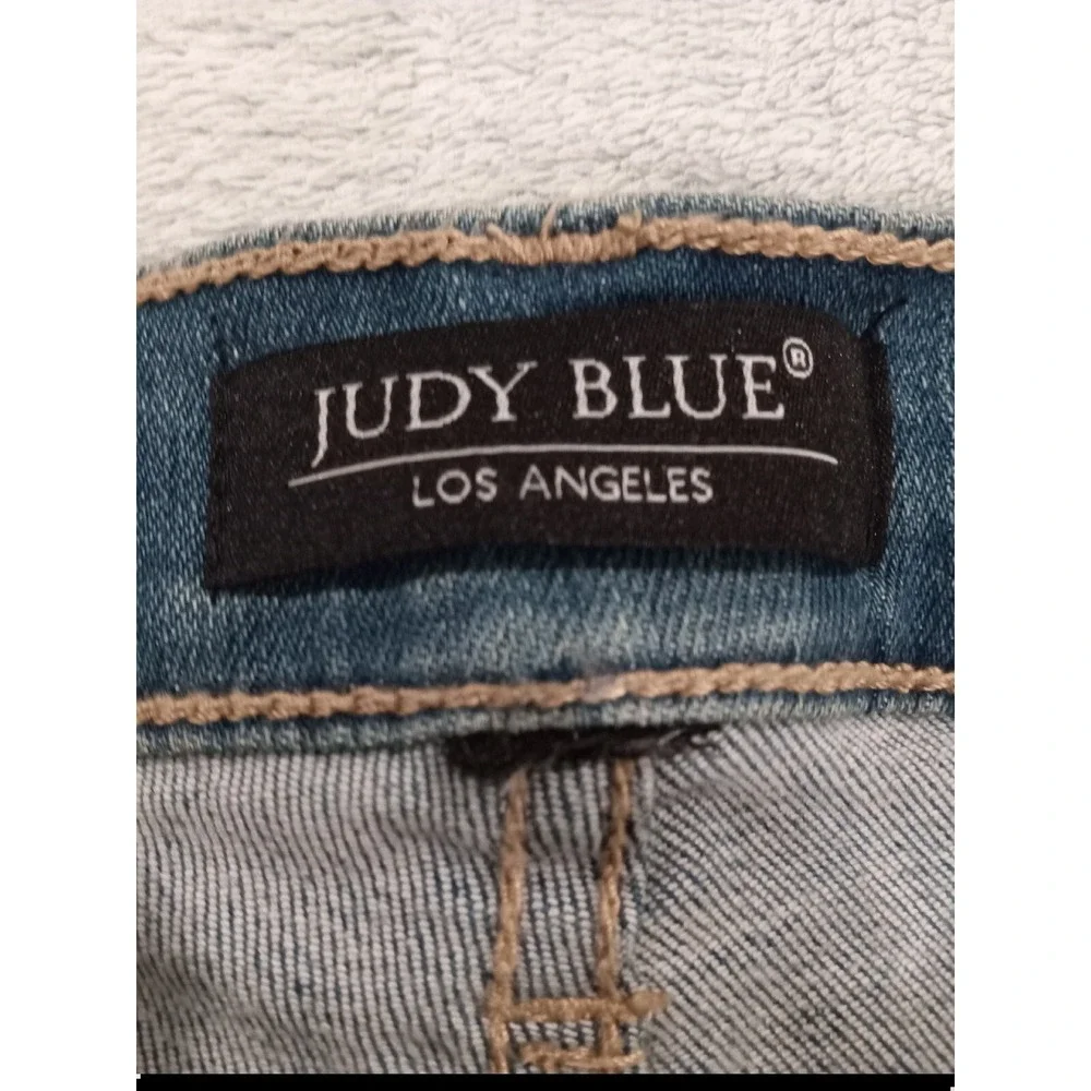 Womens Judy Blue Los Angeles Skinny FitBlue Stretch Denim Jeans Distressed 31x28